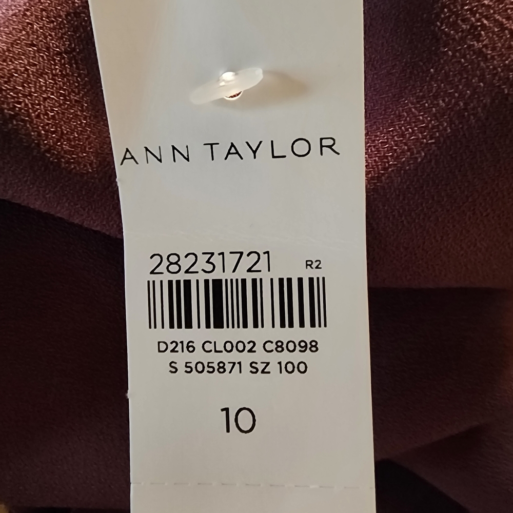 Ann Taylor Deep Plum Long Sleeve Dress Size 10 NWT - Picture 4 of 12